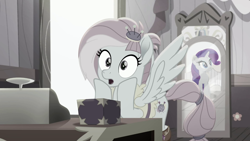 Size: 1920x1080 | Tagged: safe, derpibooru import, screencap, kerfuffle, rarity, rainbow roadtrip, mirror