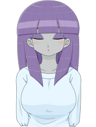 Size: 1668x2224 | Tagged: safe, alternate version, artist:batipin, derpibooru import, maud pie, equestria girls, arm behind back, breasts, clothes, eyes closed, kissing, kissy face, looking at you, maud pies, simple background, transparent background
