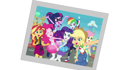 Size: 1920x1080 | Tagged: safe, artist:rarityvrymercollectiveoriginals, derpibooru import, edit, edited screencap, screencap, applejack, fluttershy, pinkie pie, rainbow dash, rarity, sci-twi, sunset shimmer, twilight sparkle, better together, equestria girls, rollercoaster of friendship, rarity peplum dress