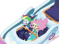 Size: 1430x1080 | Tagged: safe, artist:rarityvrymercollectiveoriginals, derpibooru import, edit, edited screencap, screencap, fluttershy, rainbow dash, better together, equestria girls, rollercoaster of friendship, background removed, not a vector, simple background, transparent background