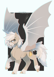 Size: 1283x1813 | Tagged: safe, artist:kingprobby, derpibooru import, oc, oc only, oc:cuddy, bat pony, pony, deviantart watermark, female, mare, obtrusive watermark, simple background, solo, transparent background, watermark