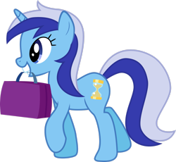 Size: 2555x2347 | Tagged: safe, artist:skie-vinyl, derpibooru import, minuette, pony, unicorn, .svg available, cute, female, high res, mare, minubetes, mouth hold, simple background, solo, suitcase, transparent background, vector
