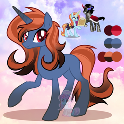 Size: 1200x1200 | Tagged: safe, artist:shiee-artopia223, derpibooru import, king sombra, sassy saddles, pony, unicorn, base used, clothes, eyelashes, female, fusion, glowing, glowing horn, horn, magic, male, mare, raised hoof, raised leg, smiling, stallion, telekinesis