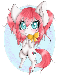 Size: 981x1280 | Tagged: safe, artist:niniibear, derpibooru import, oc, oc only, earth pony, pony, bow, ear fluff, ears, earth pony oc, eyelashes, female, heart eyes, mare, simple background, transparent background, wingding eyes