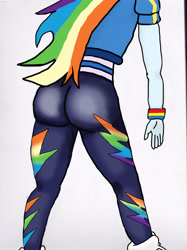 Size: 2495x3332 | Tagged: safe, derpibooru import, rainbow dash, equestria girls, ass, butt, clothes, leggings, rainbutt dash, solo