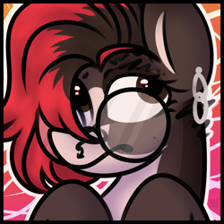 Size: 5000x5000 | Tagged: safe, artist:sadfloorlamp, derpibooru import, oc, earth pony, hybrid, original species, pony, ear piercing, earring, glasses, jewelry, nose piercing, piercing, ponified, reference, reference sheet, septum piercing, solo