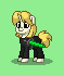 Size: 59x70 | Tagged: safe, artist:dematrix, derpibooru import, pony, unicorn, clothes, green background, jedi, luke skywalker, male, pixel art, pony town, simple background, stallion, star wars, sword, weapon