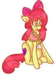 Size: 536x712 | Tagged: safe, artist:princessamour, derpibooru import, apple bloom, earth pony, pony, female, mare, older, simple background, solo, white background