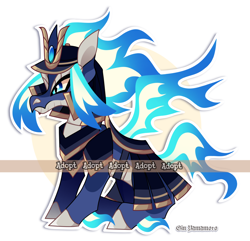 Size: 2198x2121 | Tagged: safe, artist:gkolae, derpibooru import, oc, oc only, dragon, hybrid, longma, pony, abstract background, clothes, solo