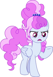 Size: 2934x4278 | Tagged: safe, artist:thatusualguy06, derpibooru import, cotton sky, pegasus, pony, the ending of the end, .svg available, d:, female, folded wings, full body, hairpin, high res, hooves, mare, open mouth, raised hoof, raised leg, simple background, solo, standing, svg, tail, transparent background, vector, wings