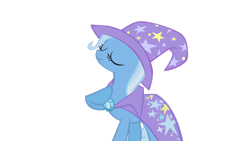 Size: 3266x1837 | Tagged: safe, artist:mr-loco-moto, derpibooru import, trixie, pony, unicorn, cape, clothes, eyes closed, female, hat, mare, simple background, solo, transparent background, trixie's cape, trixie's hat, vector