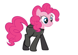 Size: 2912x2059 | Tagged: safe, artist:mr-loco-moto, derpibooru import, pinkie pie, earth pony, pony, it's about time, season 2, catsuit, female, high res, mare, simple background, smiling, solo, transparent background, trotting, vector