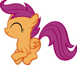 Size: 2674x2243 | Tagged: safe, artist:zapapplejam, derpibooru import, scootaloo, pegasus, pony, cute, cutealoo, eyes closed, female, filly, foal, high res, simple background, solo, transparent background, vector