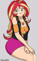 Size: 1280x2072 | Tagged: safe, artist:lukamelmc, derpibooru import, sunset shimmer, equestria girls, human coloration, simple background, solo