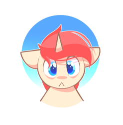 Size: 987x997 | Tagged: safe, artist:wellory, derpibooru import, oc, oc only, oc:redly, unicorn, :<, cute