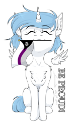 Size: 674x1114 | Tagged: safe, artist:lunciakkk, derpibooru import, oc, oc only, oc:seiko, alicorn, chest fluff, commission, ear fluff, ears, flag, pride, pride flag, pride month, simple background, solo, transparent background, ych result