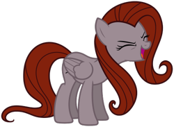 Size: 440x322 | Tagged: safe, artist:unimportantusername, derpibooru exclusive, derpibooru import, editor:flynnmlp, oc, oc only, oc:funny jo, pegasus, pony, sonic rainboom (episode), .svg available, eyes closed, female, folded wings, full body, hooves, mare, open mouth, open smile, pegasus oc, recolor, simple background, smiling, solo, standing, svg, tail, trace, transparent background, vector, wings, yay