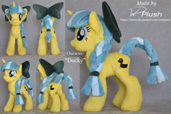 Size: 1485x990 | Tagged: safe, derpibooru import, oc, oc:ducky ink, pony, unicorn, commission, female, mare, multiple angles, photo, plushie, solo, standing