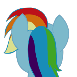 Size: 1280x1278 | Tagged: safe, artist:benpictures1, rainbow dash, pegasus, pony, rainbow roadtrip, cute, dashabetes, female, inkscape, looking at something, mare, rear view, simple background, solo, transparent background, vector