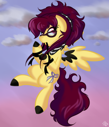 Size: 1500x1750 | Tagged: safe, artist:bamboodog, derpibooru import, oc, oc only, pegasus, pony, colored wings, female, glasses, mare, multicolored wings, pegasus oc, solo, wings