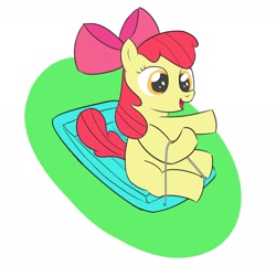 Size: 2200x2200 | Tagged: safe, artist:toryu137, derpibooru import, apple bloom, earth pony, pony, female, filly, foal, happy, sliding, solo