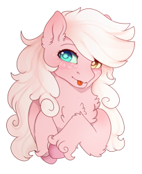 Size: 1480x1808 | Tagged: safe, artist:highrolleryt, derpibooru import, oc, oc only, earth pony, pony, :p, chest fluff, cute, ear fluff, ears, earth pony oc, female, heterochromia, mare, simple background, solo, tongue, tongue out, transparent background, unshorn fetlocks