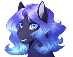 Size: 1800x1400 | Tagged: safe, artist:purplegrim40, derpibooru import, oc, oc only, earth pony, pony, bust, earth pony oc, grin, simple background, smiling, solo, transparent background
