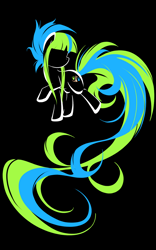 Size: 850x1360 | Tagged: safe, artist:bamboodog, derpibooru import, oc, oc only, oc:ferret shock, earth pony, pony, black background, lineart, minimalist, simple background, solo