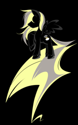 Size: 1000x1600 | Tagged: safe, artist:bamboodog, derpibooru import, oc, oc only, oc:lightning drifter, pegasus, pony, black background, lineart, male, minimalist, simple background, solo, stallion, unshorn fetlocks