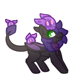 Size: 2000x2000 | Tagged: safe, artist:michini, derpibooru import, oc, oc only, cute, original specie, requested art, simple background, slime, smiling, solo, transparent background, wings