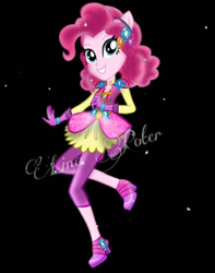 Size: 828x1052 | Tagged: safe, artist:mira.veike, derpibooru import, pinkie pie, equestria girls, crystal guardian, solo