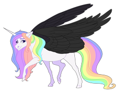 Size: 2500x1900 | Tagged: safe, artist:uunicornicc, derpibooru import, oc, oc only, alicorn, pony, alicorn oc, colored wings, female, horn, mare, simple background, solo, transparent background, wings