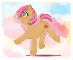 Size: 4093x3387 | Tagged: safe, artist:sugarelement, derpibooru import, babs seed, earth pony, pony, adorababs, cute, solo, traditional art, watercolor painting