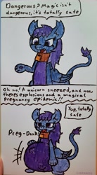 Size: 2205x4000 | Tagged: safe, artist:eternaljonathan, derpibooru import, sphinx, comic, pregnant, traditional art, whiteboard