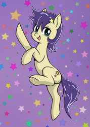 Size: 1001x1406 | Tagged: safe, artist:shydale edits, color edit, derpibooru import, edit, seven seas, star dancer, earth pony, pony, my little pony: the manga, abstract background, colored, cute, female, mare, solo, stars, style emulation