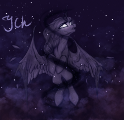 Size: 2029x1975 | Tagged: safe, artist:jsunlight, derpibooru import, oc, pegasus, pony, black magic, commission, darkness, evil, night, reincarnation, solo, your character here