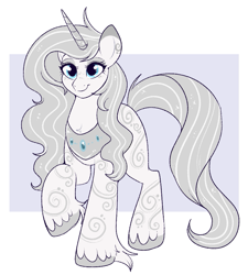 Size: 843x935 | Tagged: safe, artist:lulubell, derpibooru import, princess silver swirl, unicorn, g2, g4, g2 to g4, generation leap, solo