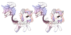 Size: 655x324 | Tagged: safe, artist:dammmnation, derpibooru import, oc, oc only, monster pony, original species, plant pony, augmented, augmented tail, base used, cow plant pony, duo, horns, plant, simple background, tail, transparent background