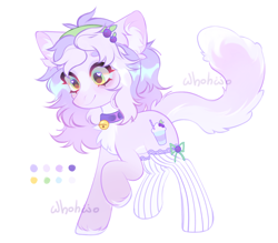 Size: 1794x1569 | Tagged: safe, artist:whohwo, derpibooru import, oc, oc only, cat, cat pony, original species, pony, base used, clothes, collar, ear fluff, ears, raised hoof, raised leg, simple background, smiling, socks, solo, striped socks, white background