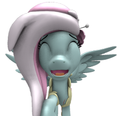 Size: 756x720 | Tagged: safe, artist:topsangtheman, derpibooru import, kerfuffle, pegasus, pony, 3d, eyes closed, looking at you, open mouth, simple background, solo, source filmmaker, transparent background