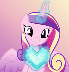 Size: 2000x2100 | Tagged: safe, artist:candy meow, derpibooru import, princess cadance, alicorn, pony, canterlot wedding 10th anniversary, crystal heart, female, high res, levitation, looking at you, magic, mare, smiling, smiling at you, solo, telekinesis