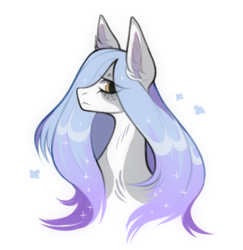 Size: 1110x1140 | Tagged: safe, artist:strangle12, derpibooru import, oc, oc only, earth pony, pony, bust, ear fluff, ears, earth pony oc, ethereal mane, eye clipping through hair, eyelashes, female, mare, simple background, solo, starry mane, white background