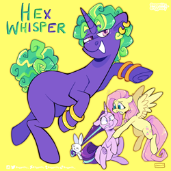 Size: 2048x2048 | Tagged: safe, artist:3ggmilky, derpibooru import, fluttershy, starlight glimmer, oc, pegasus, pony, unicorn