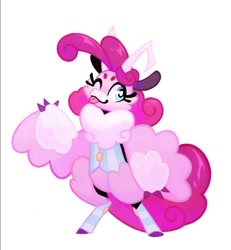 Size: 914x989 | Tagged: safe, artist:adreamera, derpibooru import, pinkie pie, semi-anthro, furrified, simple background, solo, species swap, white background