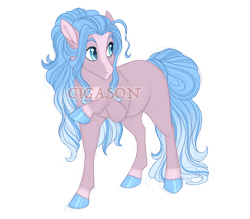 Size: 3200x2800 | Tagged: safe, artist:gigason, derpibooru import, oc, oc:chevron chiffon, earth pony, pony, female, magical lesbian spawn, mare, obtrusive watermark, offspring, parent:coco pommel, parent:fond feather, simple background, solo, transparent background, watermark