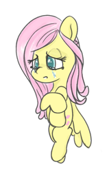 Size: 1035x1597 | Tagged: safe, artist:limitmj, derpibooru import, fluttershy, pegasus, pony, crying, female, looking down, mare, partially open wings, sad, simple background, solo, teary eyes, three quarter view, vertical, white background, wings, wings down