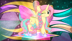 Size: 3840x2160 | Tagged: safe, artist:laszlvfx, derpibooru import, edit, fluttershy, pony, solo, wallpaper, wallpaper edit