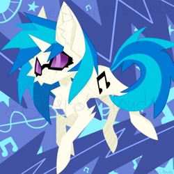 Size: 2048x2048 | Tagged: safe, artist:skyforclouds, derpibooru import, dj pon-3, vinyl scratch, pony, unicorn, abstract background, female, obtrusive watermark, solo, watermark