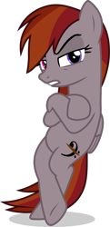 Size: 519x1075 | Tagged: safe, artist:frownfactory, derpibooru exclusive, derpibooru import, edit, editor:fauli1221, oc, oc only, oc:funny jo, pegasus, pony, the washouts (episode), .svg available, angry, bipedal, bipedal leaning, crossed arms, crossed legs, cutie mark, female, female oc, gritted teeth, heterochromia, leaning, lidded eyes, mare, open mouth, pegasus oc, raised eyebrow, recolor, simple background, solo, standing, svg, teeth, transparent background, vector, vector edit, wings