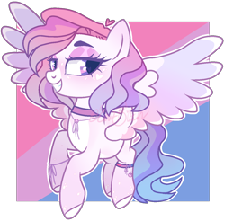Size: 1278x1259 | Tagged: safe, artist:cow-bitch, derpibooru import, oc, oc only, pegasus, pony, base used, bedroom eyes, female, flying, jewelry, looking back, mare, necklace, show accurate, smiling, solo, watermark